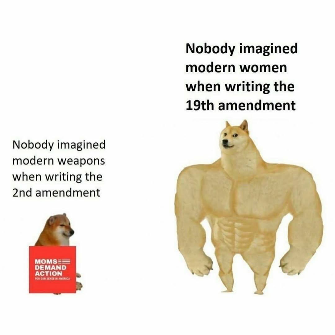 Nobody imagined modern women when writing the amendment Nobody imagined modern weapons when writing the amendment ACTION DEMAND