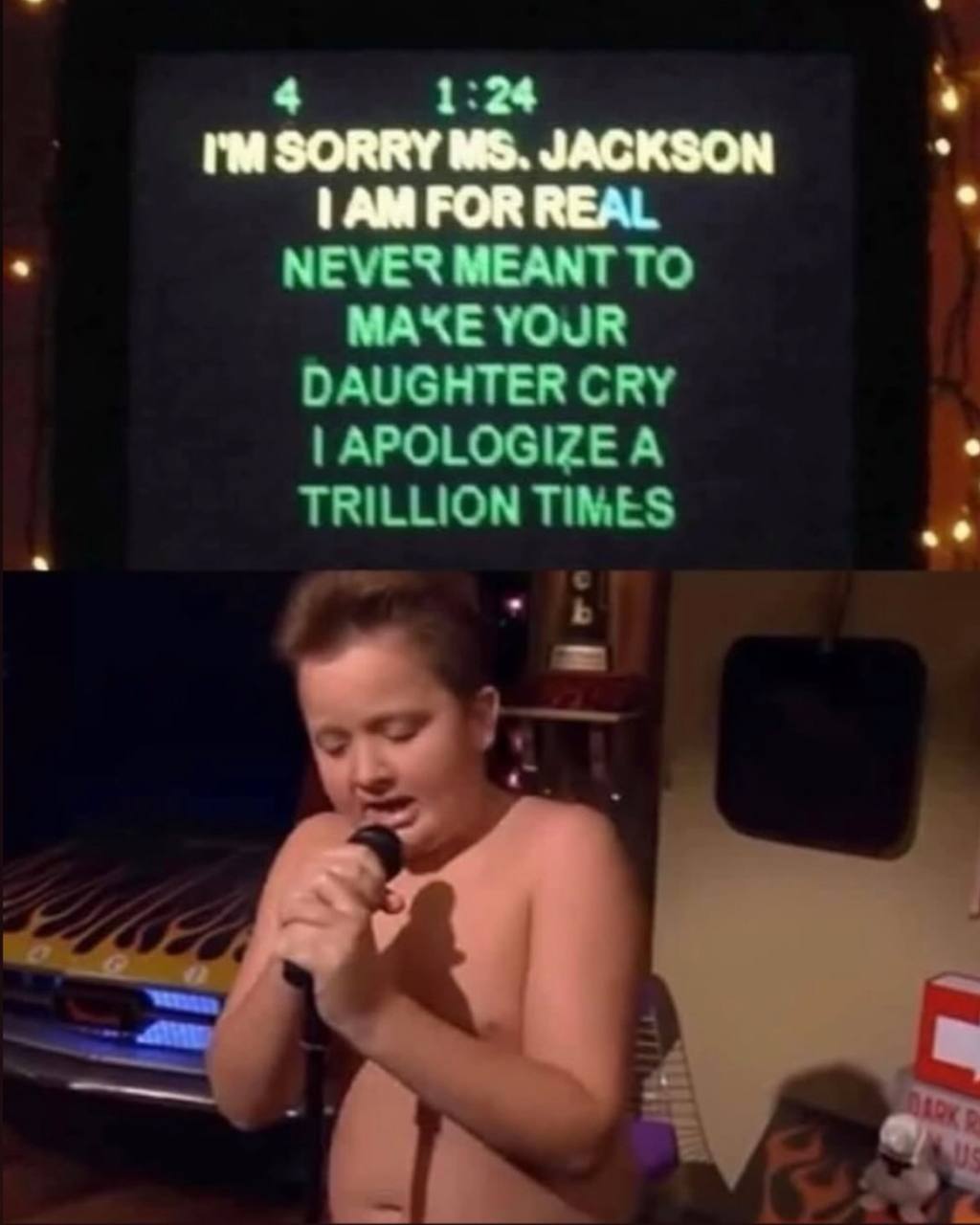 1:24 SORRY JACKSON 1 FOR REAL NEVER MEANT TO MAE YOUR DAUGHTER CRY APOLOGIZE A MES
