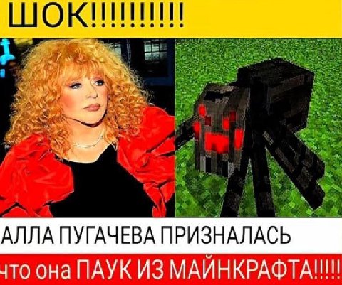 4% 7% АЛЛА ПУГАЧЕВА ПРИЗНАЛАСЬ И что она ПАУК ИЗ МАЙНКРАФТА