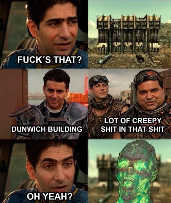 FUCK’S THAT? LOT OF CREEPY DUNWICH BUILDING SHIT IN THAT SHIT ОН УЕАН?
