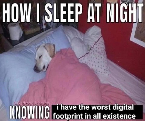 HOW SLEEP AT NIGHT KNOWING ootprint in all existence i have the worst digital