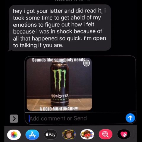 hey i got your letter and did read К, took some time to get ahold of my emotions to figure out how felt because i was in shock because of all that happened so quick. open to talking if you are. like 4