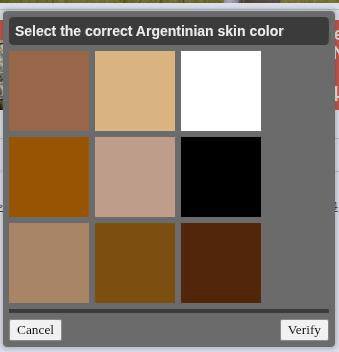 Select the correct Argentinian skin color