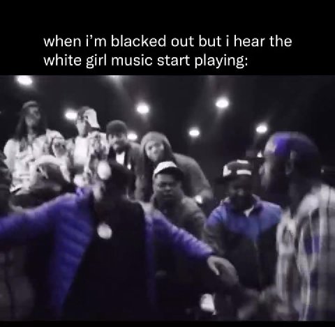 white girl music start playing: