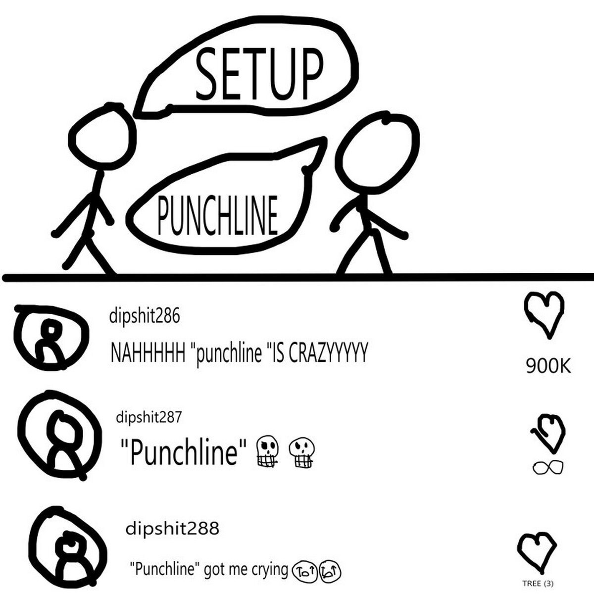 dipshit286 NAHHHHH "punchline "IS dipshit287 "Punchline" dipshit288 "Punchline" got me crying TREE (3)