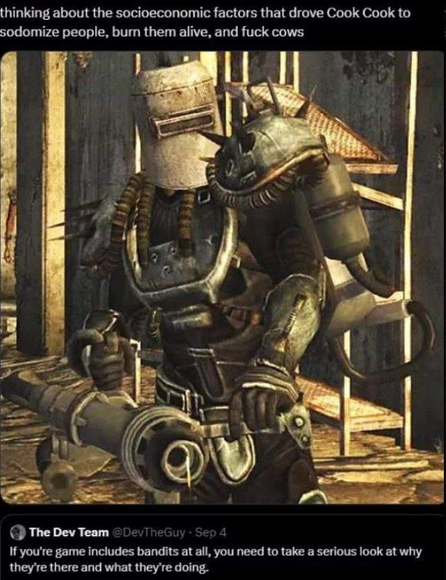 thinking about the socioeconomic factors that drove Cook Cook to sodomize people, burn them alive, and fuck cows i я а i я К 4 i 4 3 4 7 1 1 ‘we а The Dev Team @DeviheGuy Sep 4 If you're game includes