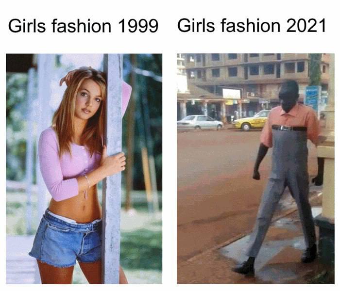Girls fashion 1999 Girls fashion 2021 aes