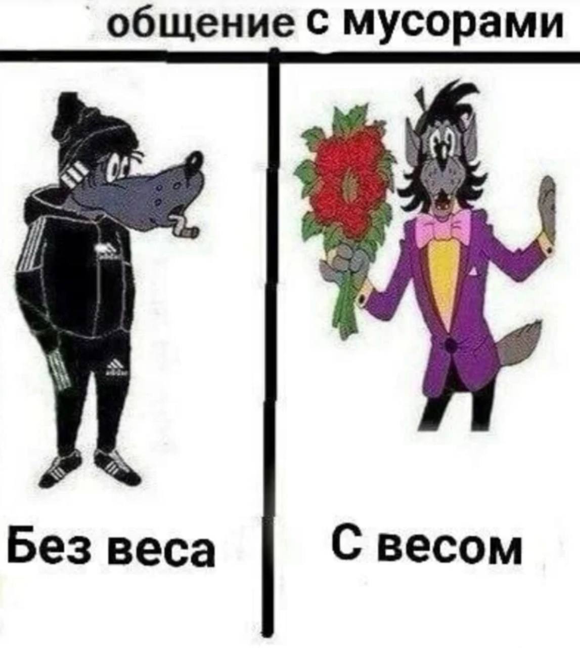 общение с мусорами Без веса С весом