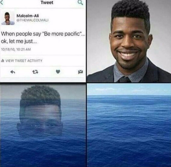 Tweet When people say “Be more pacific” let me just