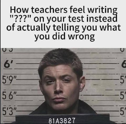 How teachers feel on your test instea of actually telling you what you did wrong 56