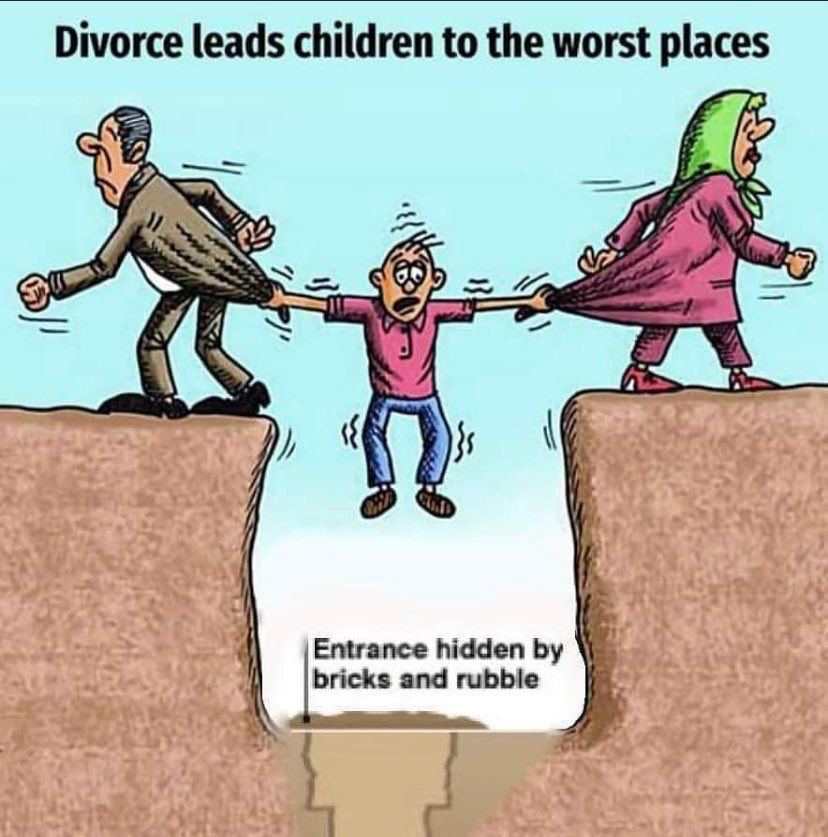 Divorce leads children to the worst places Entrance hidden bricks and rubble