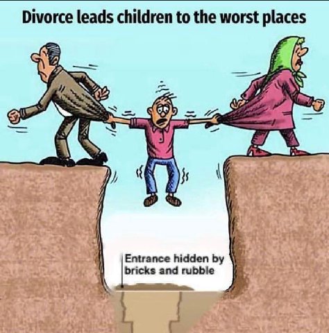 Divorce leads children to the worst places Entrance hidden bricks and rubble
