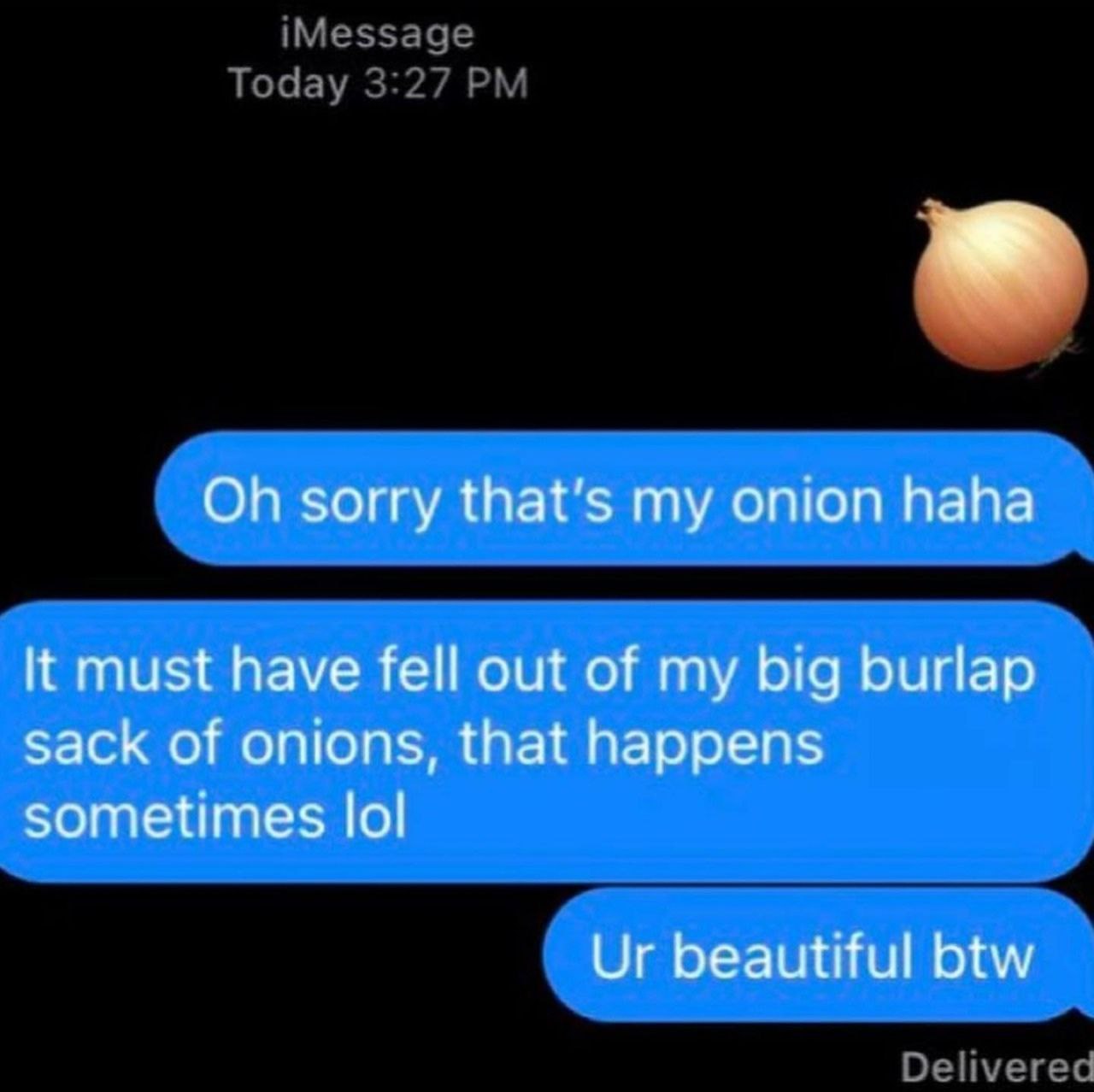 sorry that’s my onion haha It must have fell out of my big burlap sack of onions, that happens sometimes lol beautiful btw