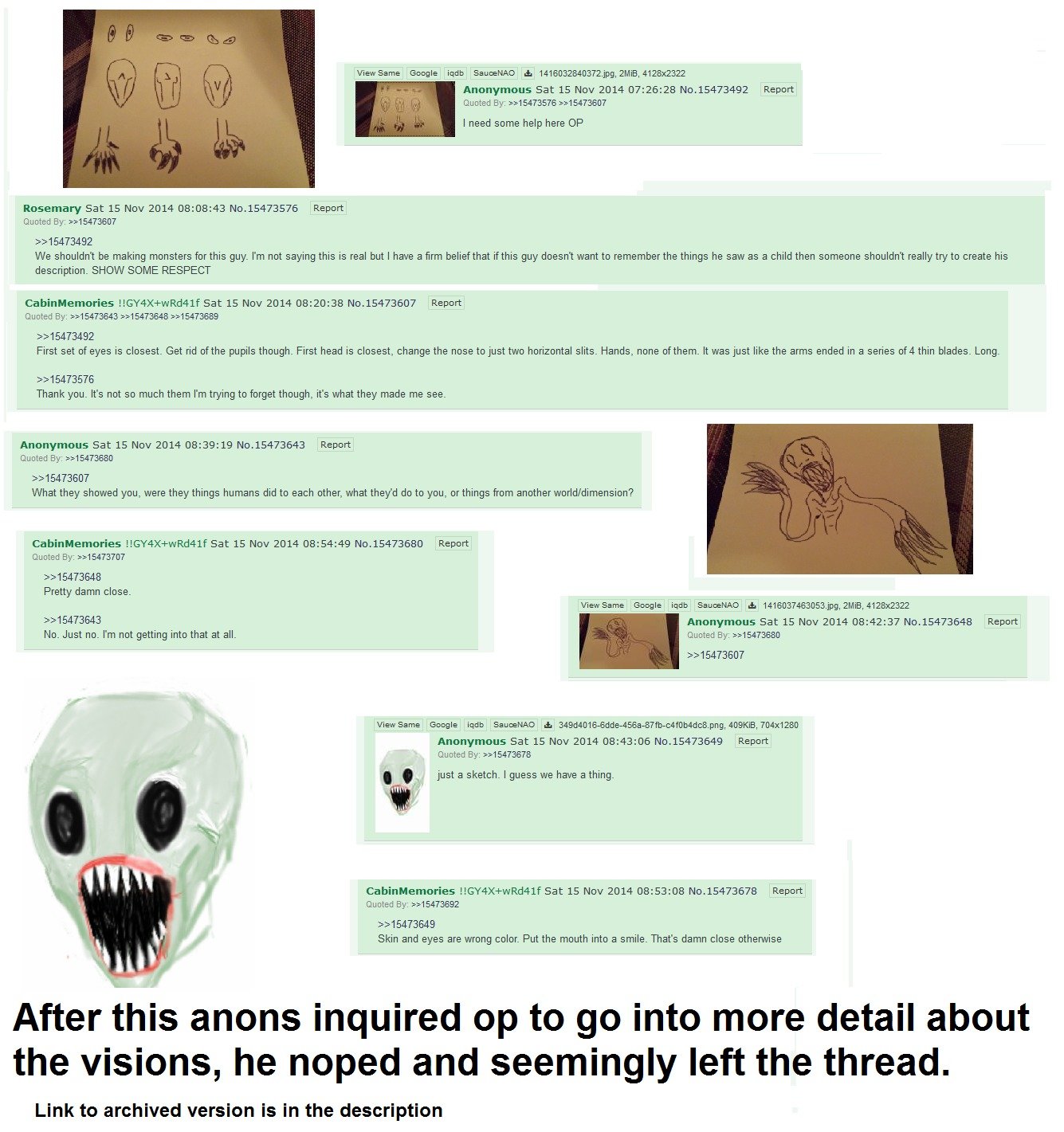 View 412012322 ‘Anonymous Sat 15 Nov 2014 07:26:28 ‘Quoted >>15473607 1 пеед some help here >>15473492 ‘We shouldn't be making monsters for this guy. not saying this is real but have а firm belief tha