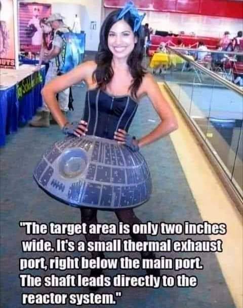 14 A target агеа 15 only wide. It's а small thermal exhaust port, right below the main port: The shaft leads directly to the reactor system."