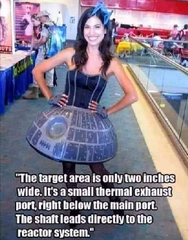 14 A target агеа 15 only wide. It's а small thermal exhaust port, right below the main port: The shaft leads directly to the reactor system."