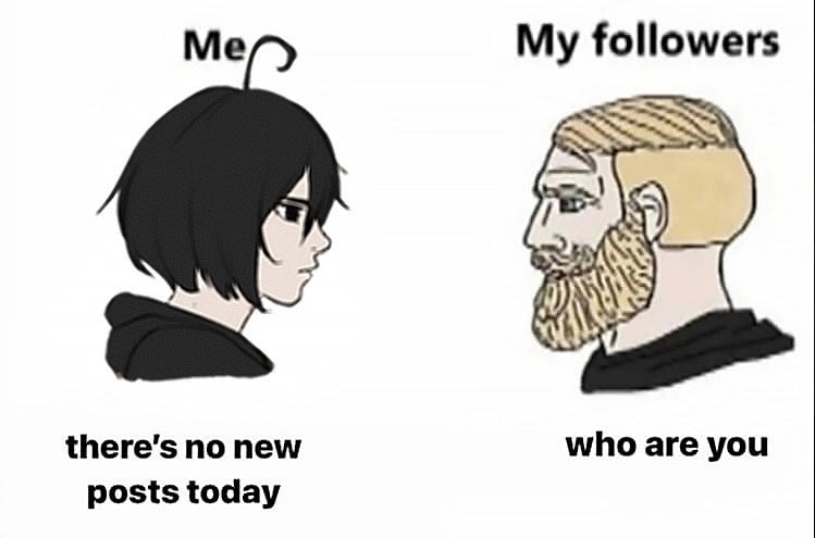 My followers there’s по new who are you posts today