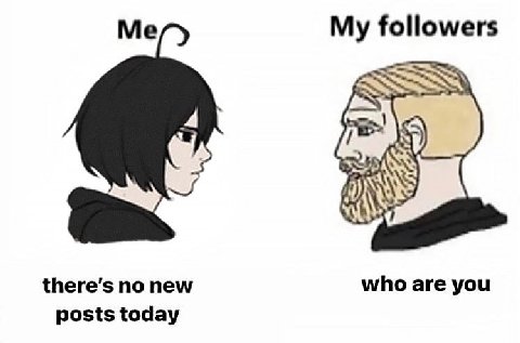 My followers there’s по new who are you posts today