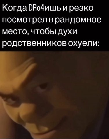 Когда ОВодишь и резко посмотрел в рандомное место, чтобы духи родственников охуели: