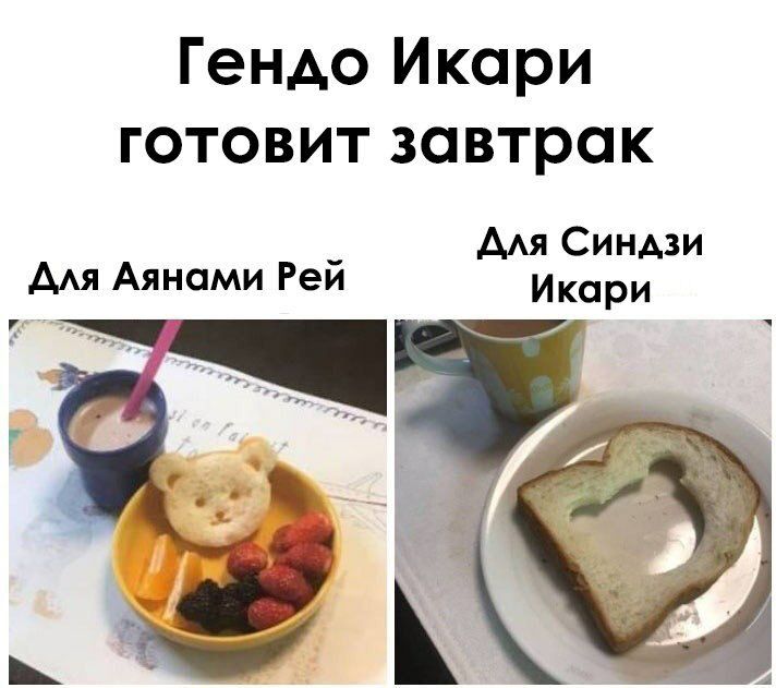 Гендо Икари готовит завтрак Аля Синдзи Для Аянами Реи Икари