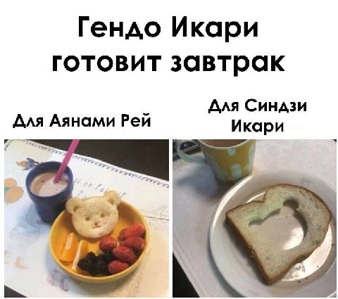 Гендо Икари готовит завтрак Аля Синдзи Для Аянами Реи Икари