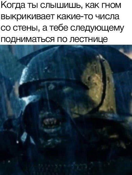 Когда ты слышишь, как гном выкрикивает какие-то числа стены, а тебе следующему подниматься по лестнице