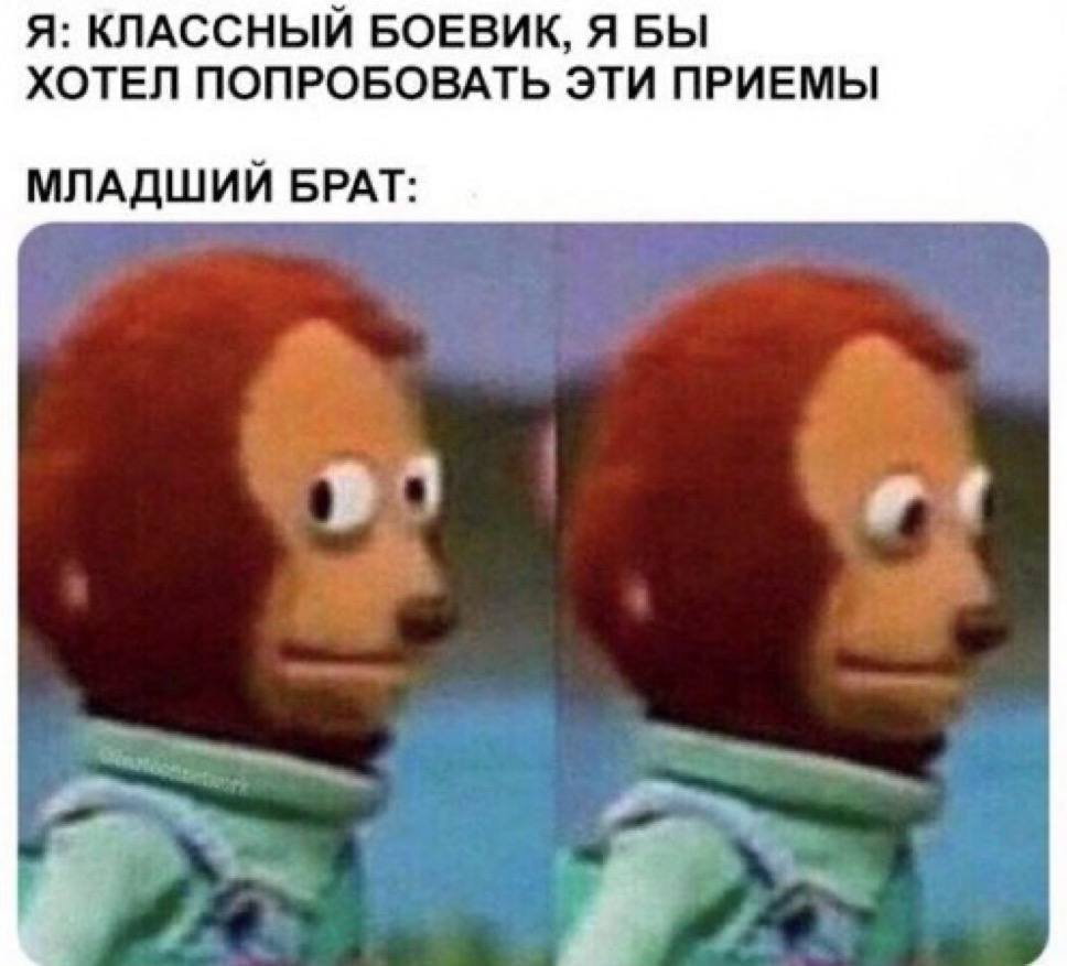 Я: КЛАССНЫЙ БОЕВИК, Я БЫ ХОТЕЛ ПОПРОБОВАТЬ ЭТИ ПРИЕМЫ МЛАДШИЙ БРАТ: у