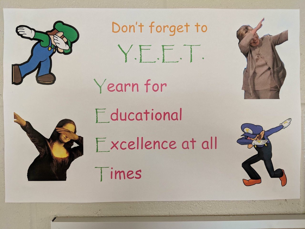 Yearn for ducational xcellence at all imes