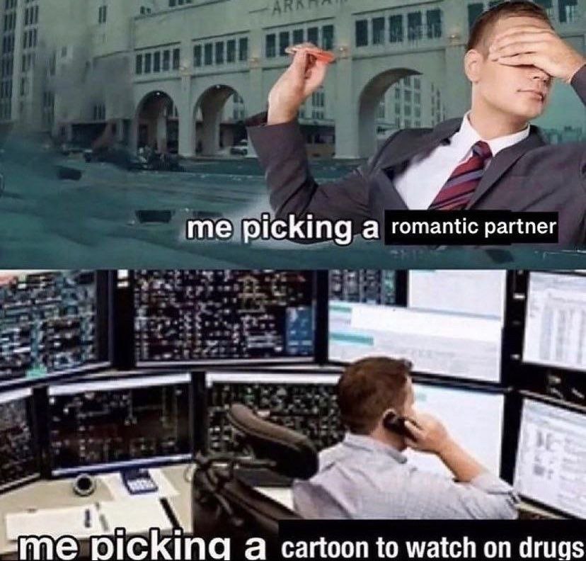 picking а romantic partner а cartoon to watch on drugs