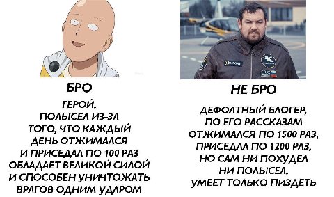 we БРО НЕ БРО ГЕРОИ ДЕФОЛТНЫЬИ БЛОГЕР ПОЛЫСЕЛ ИЗ-ЗА ПО ЕГО РАССКАЗАМ ТОГО, ЧТО ОТЖИМАЛСЯ ПО 1500 РАЗ ДЕНЬ ОТЖИМАЛСЯ ПРИСЕДАЛ ПО 1200 РАЗ И ПРИСЕДАЛ ПО 100 РАЗ ОБЛАДАЕТ ВЕЛИКОИ СИЛОИ НО САМ НИ ПОХУДЕЛ 