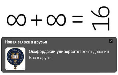 0 Новая заявка в друзья Оксфордский университет хочет добавить Вас в друзья