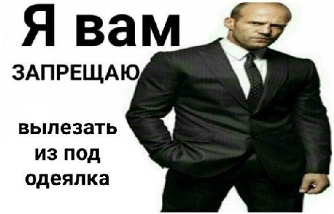 Я вам ЗАПРЕЩАЮ вылезать из под одеялка