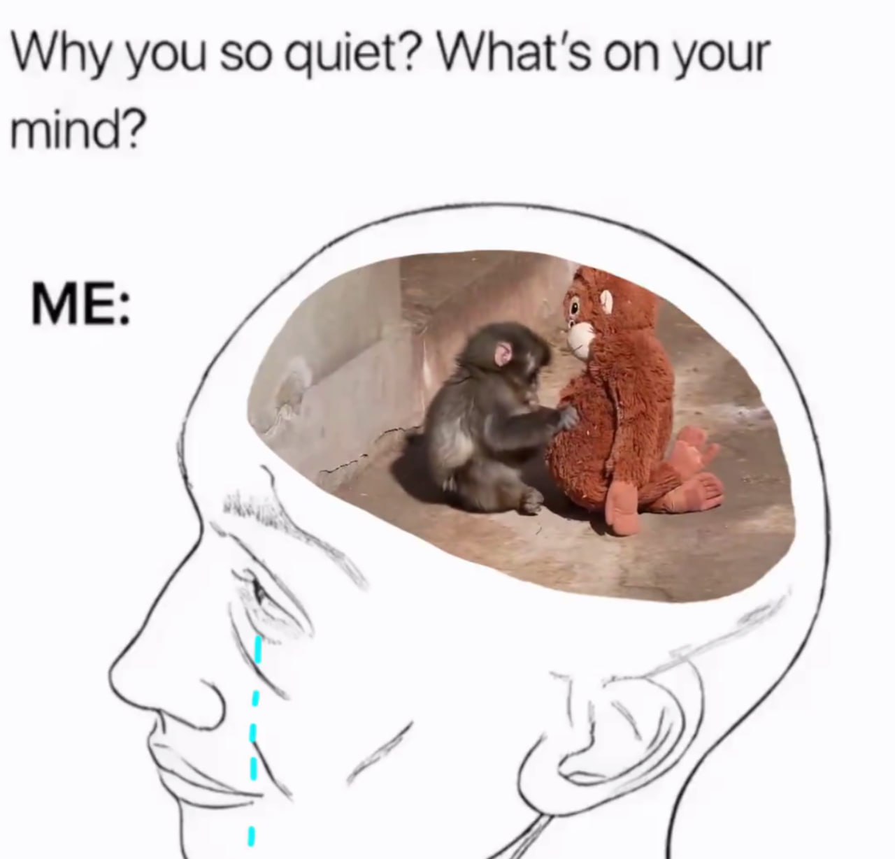 Why you so quiet? What's on your mind? ME: