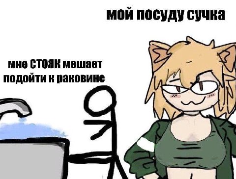 мой посуду сучка мне CTOAK мешает подойти к раковине