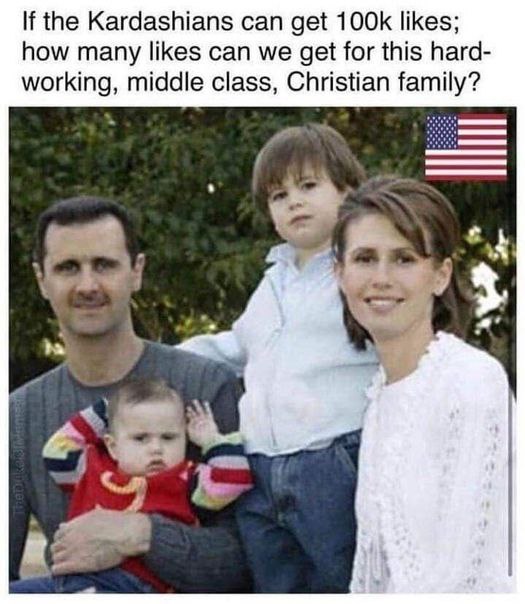 the Kardashians can get likes; how many likes can we get for this hard- working, middle class, Christian family? Я