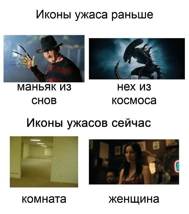 Иконы ужаса раньше маньяк из нех из CHOB космоса Иконы ужасов сейчас комната женщина