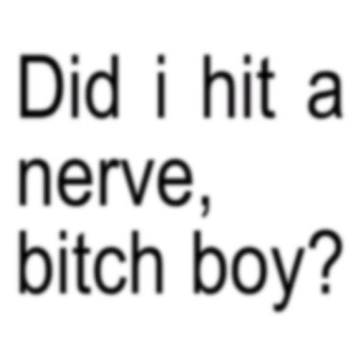 Did hit a nerve, bitch boy?