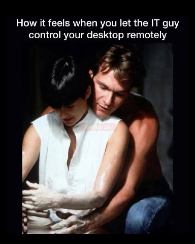 How it feels when you let the IT guy control your desktop remotely