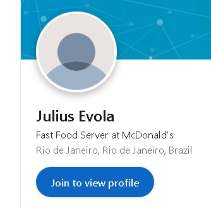 Julius Evola Fast Food Server at McDonald's Rio Janeiro, Rio Janeiro, Brazil Join to view profile