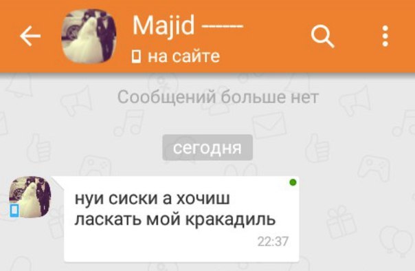 О на сайте Сообщений больше нет 279 нуи сиски а хочиш ласкать мой кракадиль 22:37