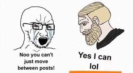 between posts! tol