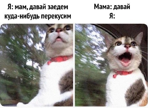 Я: мам, давай заедем Мама: давай а-нибудь перекусим