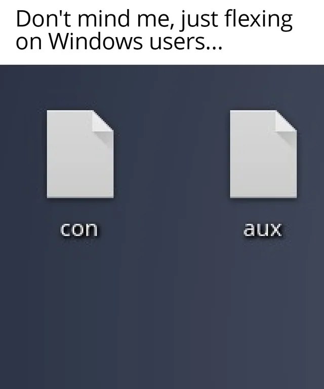 Don't mind me, just flexing on Windows users... con aux