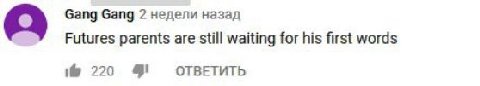 Gang Gang 2 недели назад Futures parents are still waiting for his first words 220 4 ОТВЕТИТЬ