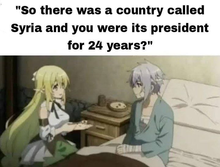"So there was a country called Syria and you were its president for 24 years?" к