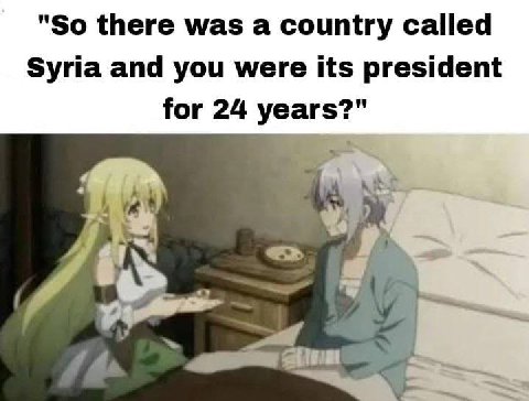 "So there was a country called Syria and you were its president for 24 years?" к