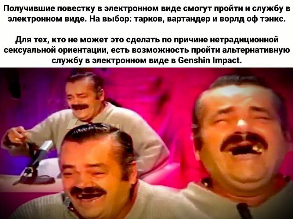 Получившие повестку в электронном виде смогут пройти и службу в электронном виде. На выбор: тарков, вартандер и ворлд тэнкс. Для тех, кто не может это сделать по причине нетрадиционной сексуальной ори