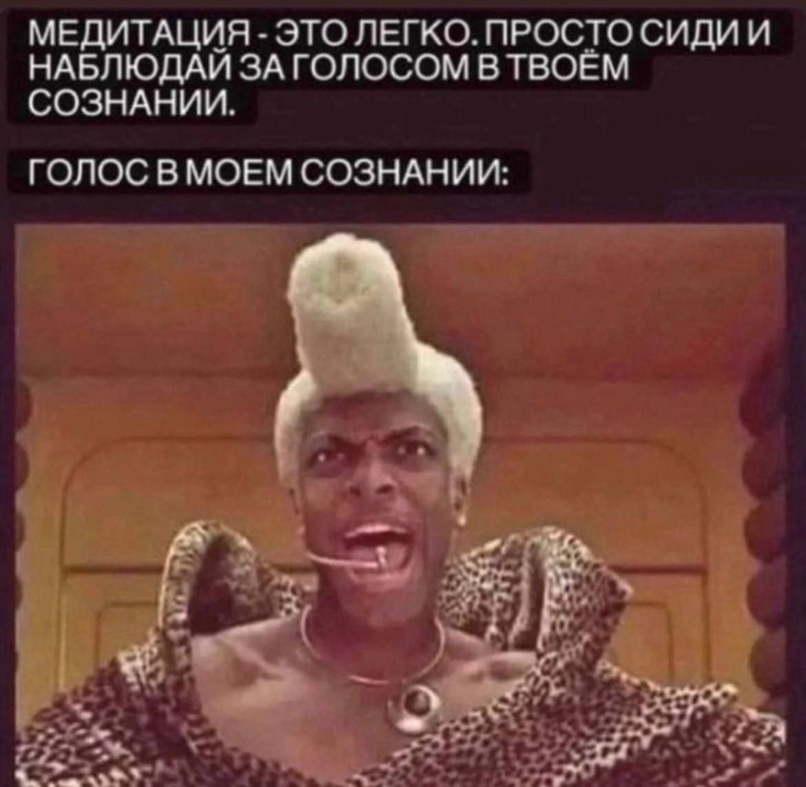 МЕДИТАЦИЯ ЭТО ЛЕГКО. ПРОСТО СИДИИ НАБЛЮДАЙ ЗА ГОЛОСОМ В ТВОЁМ СОЗНАНИИ. ГОЛОС В МОЕМ СОЗНАНИИ: