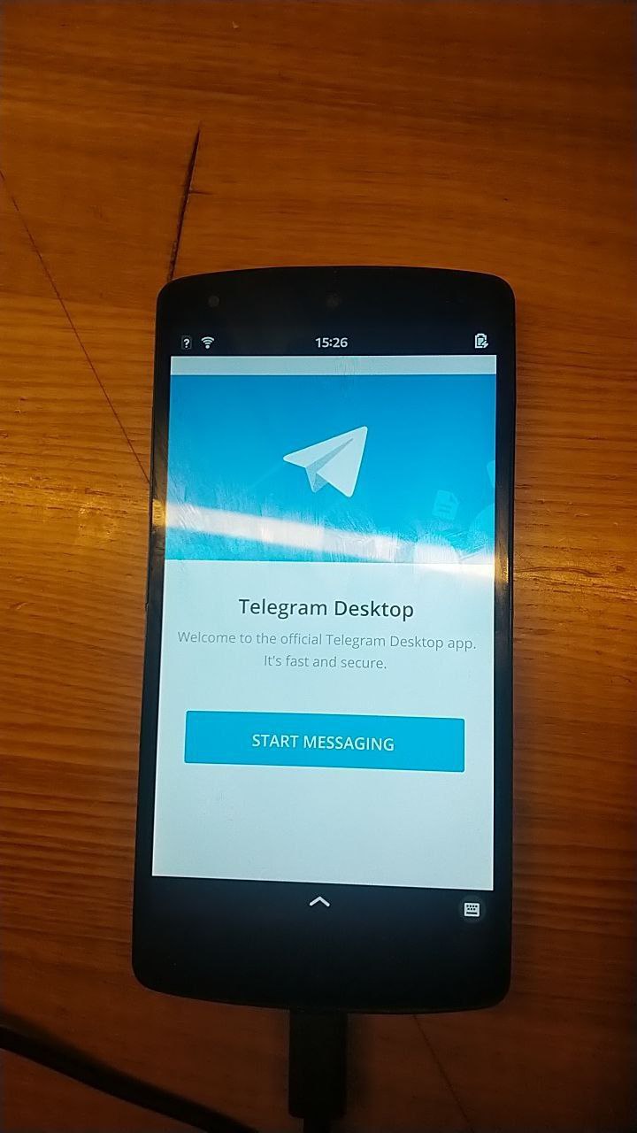 2 15:26 в 4 i Telegram Desktop Welcome to the official Telegram Desktop app. It's fast and secure. START MESSAGING