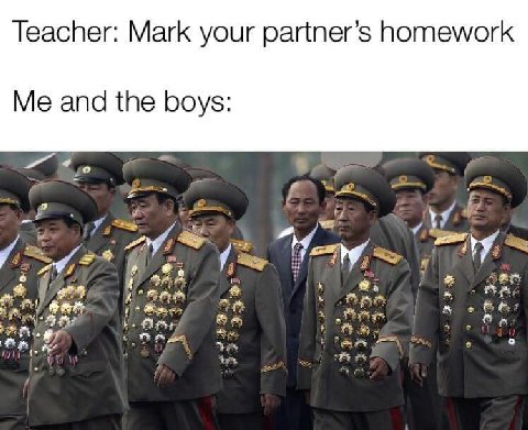 Teacher: Mark your partner’s homework Me and the boys: 4 [9 а